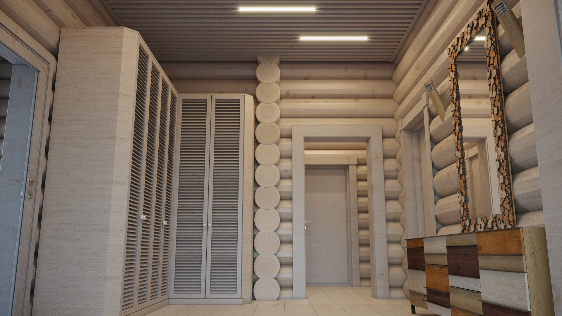 Варианты интерьера в срубе.-23