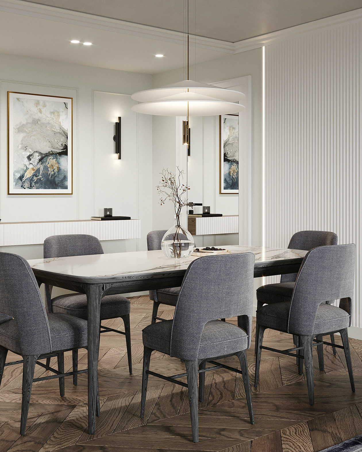 160㎡高级灰色系公寓设计-4