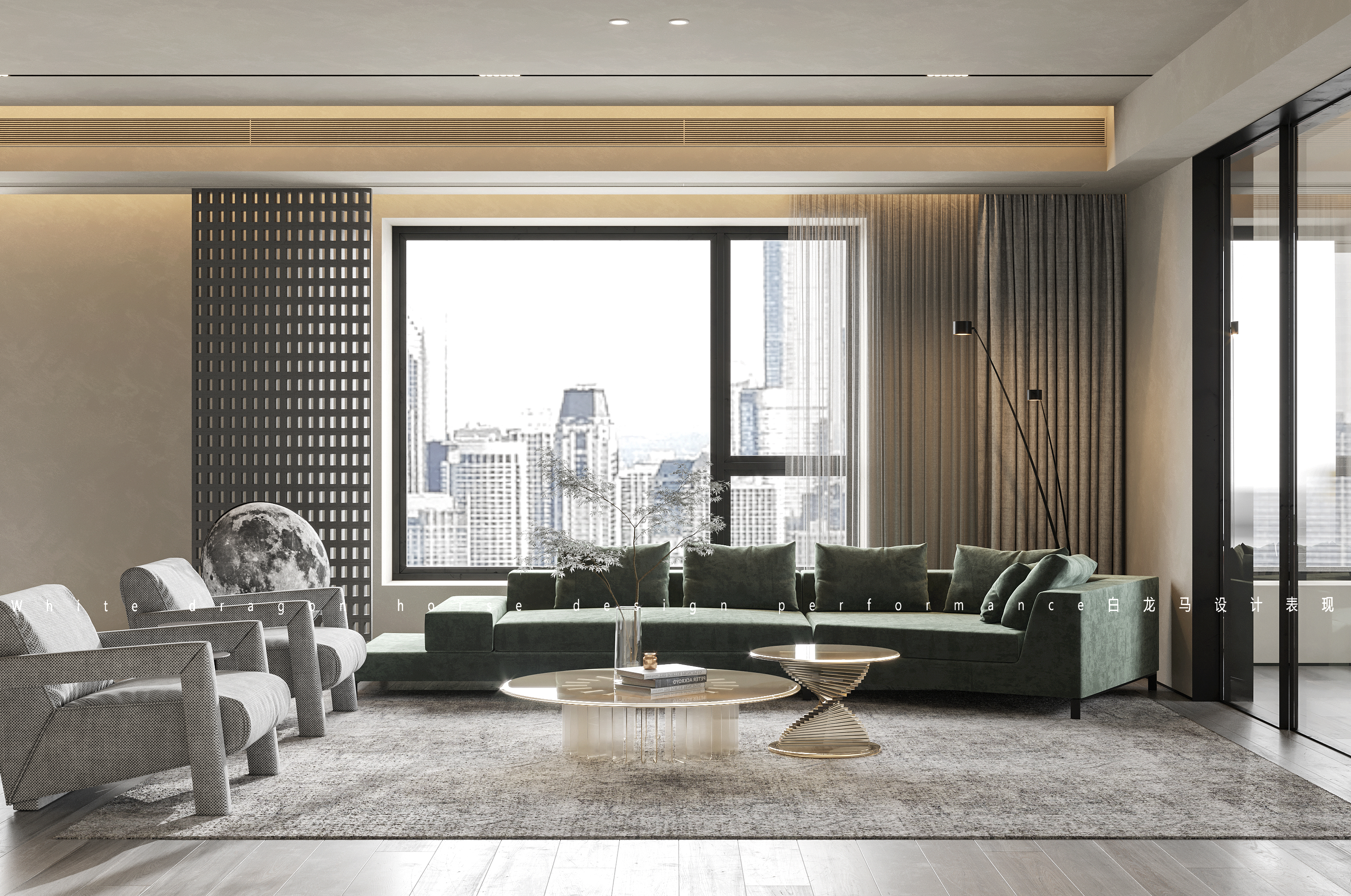 轻奢客餐厅——白龙马效果图-4