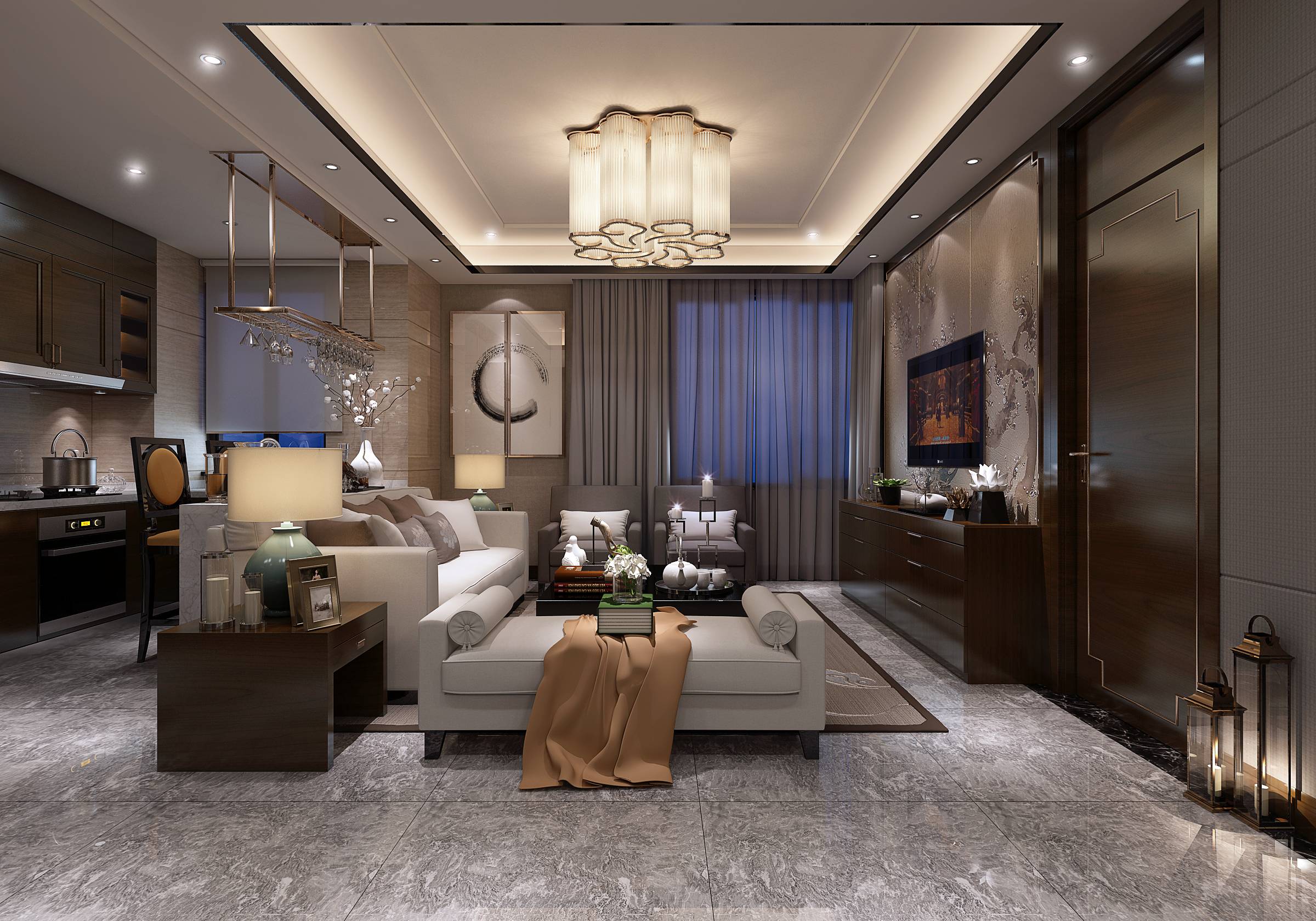 新中式 中式古典 奢华家装别墅样板房-2-38