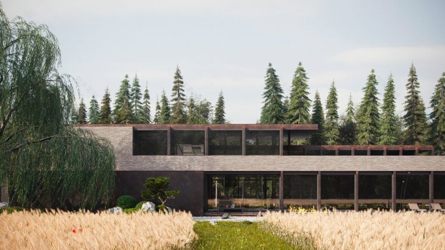 悬浮之居 | 耐候钢、陶瓷与玻璃的艺术融合-8