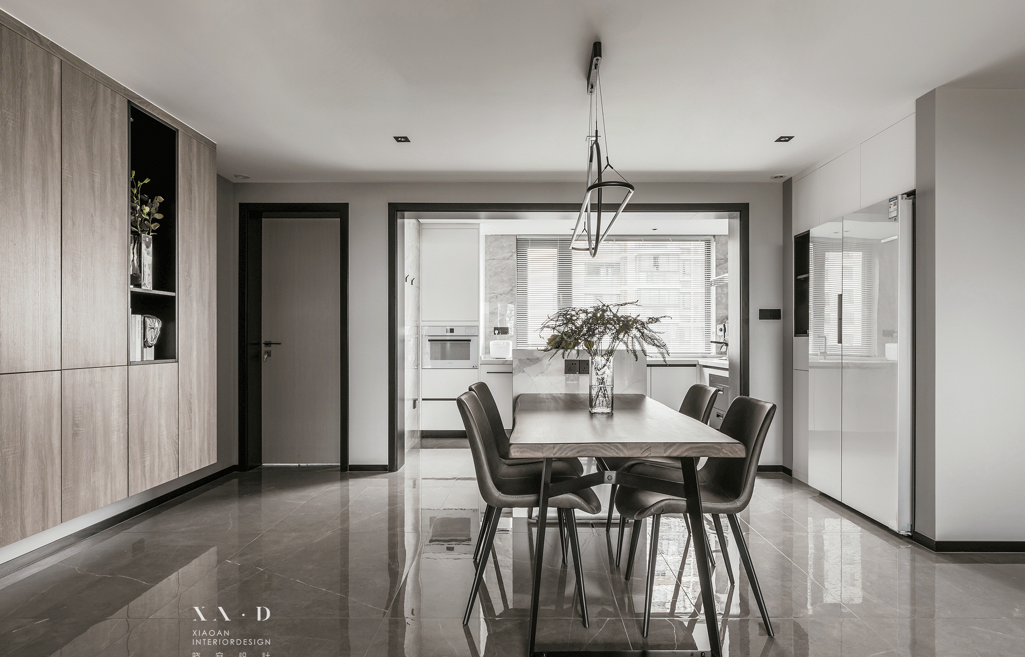 光影交织，打造高级灰黑木空间-9