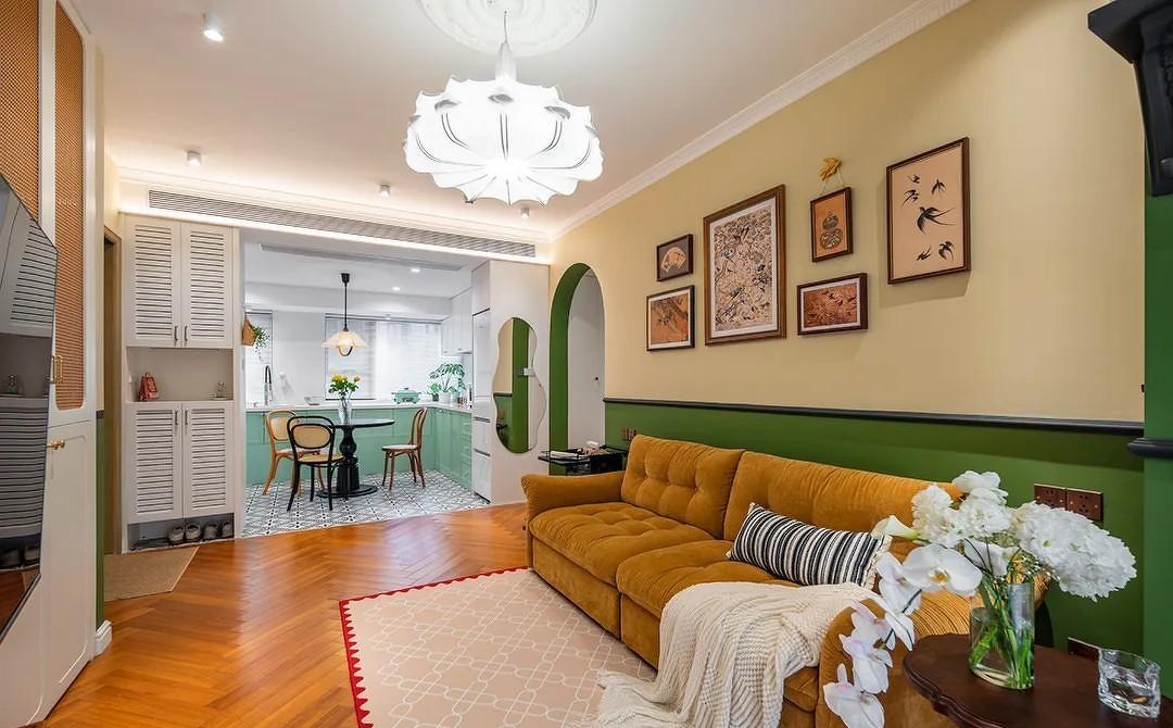 南洋复古，客餐厨一体+隐形晾晒，整洁翻倍-33