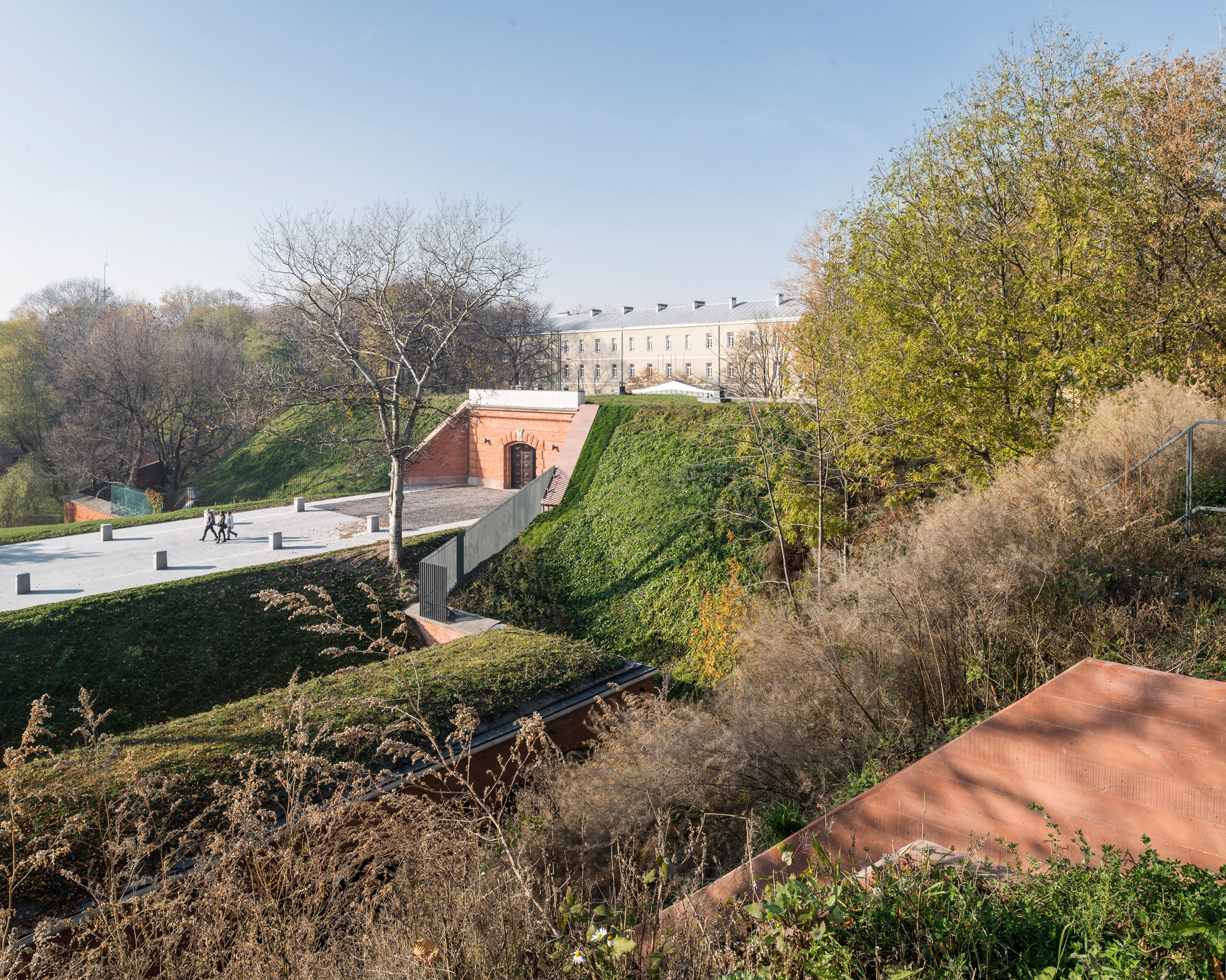 BBGK Architekci uses stained concrete walls to create Katyn Museum inside Warsaw barbican-2