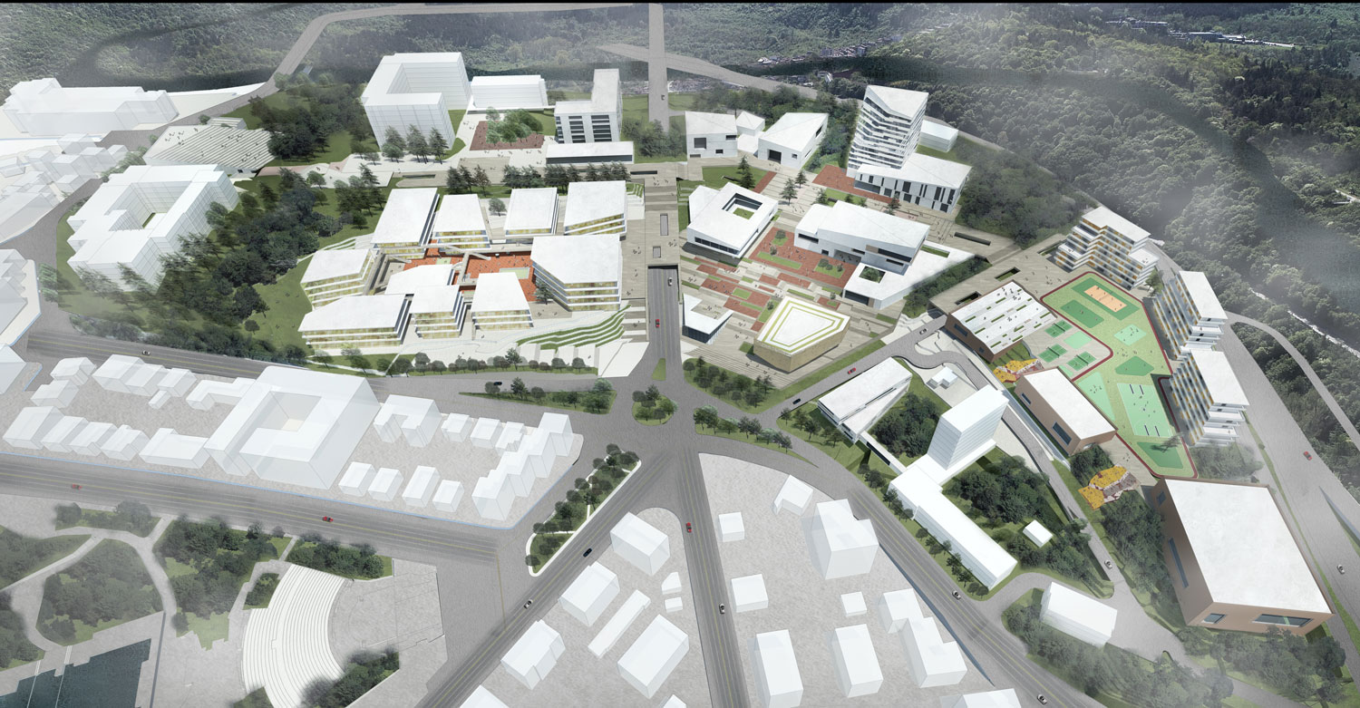 地形融入建筑，连接室内外空间的展览中心设计-16