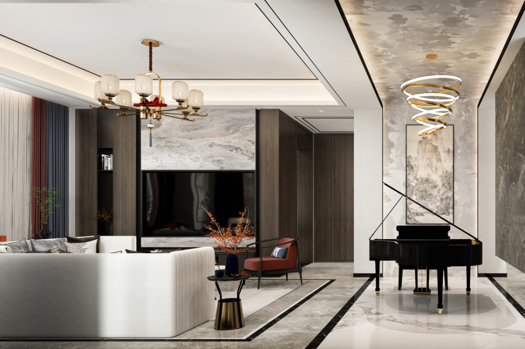 【一鸣设计案例 】918m²别墅大变身，用新中式焕发空间魅力，打造专属空间！-15