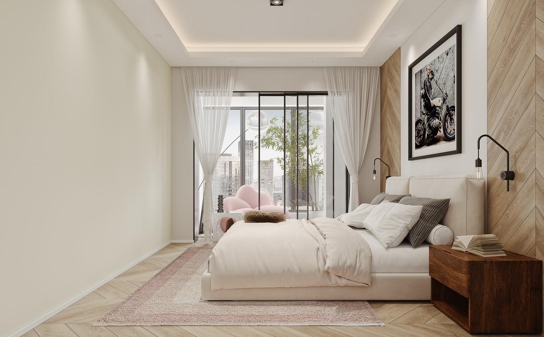 80㎡粉色阳台少女心住宅设计-4