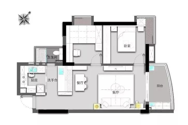 82㎡阳光小居，原木白灰打造甜蜜空间-16