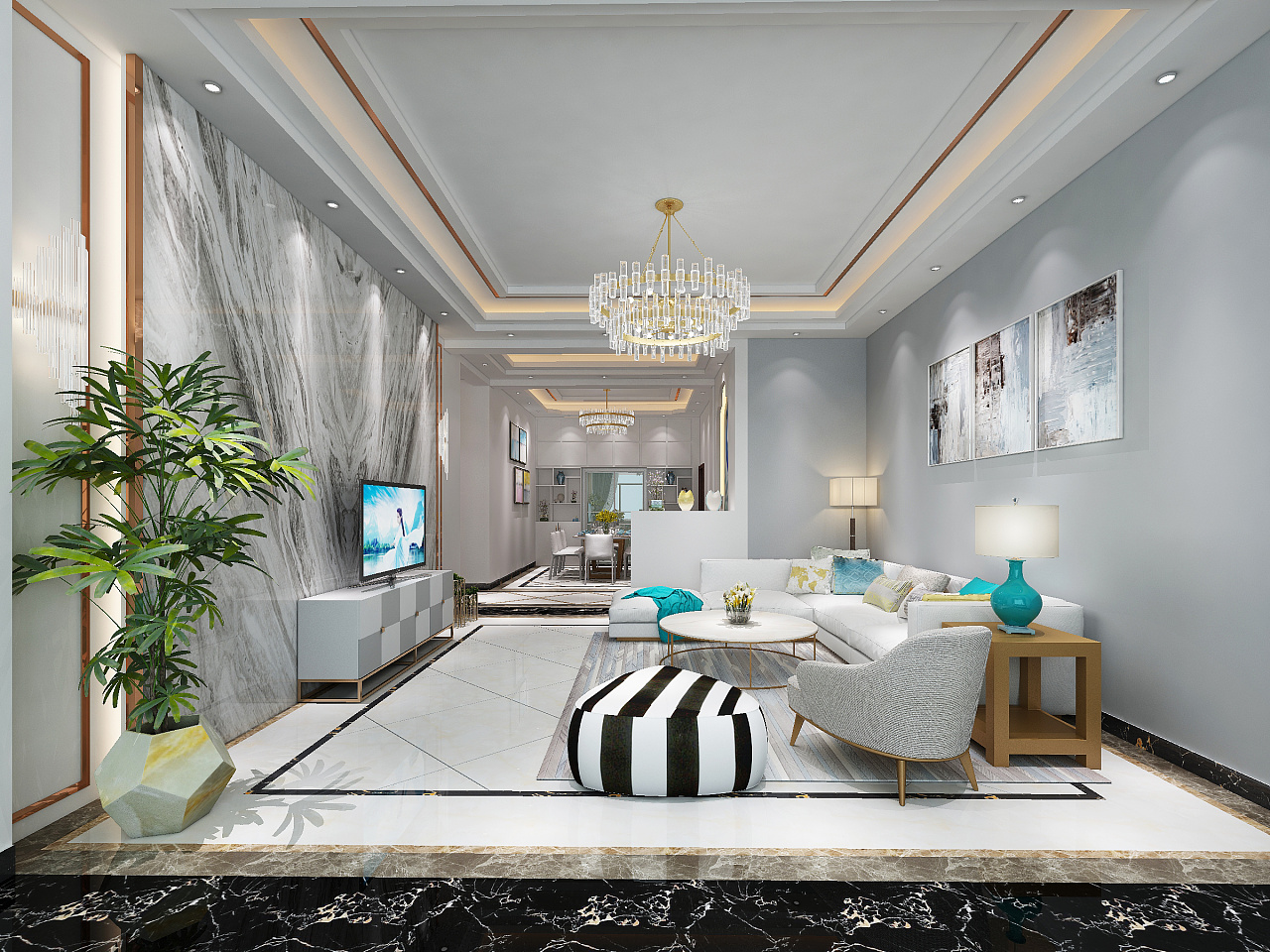 白色轻奢空间的现代演绎-6