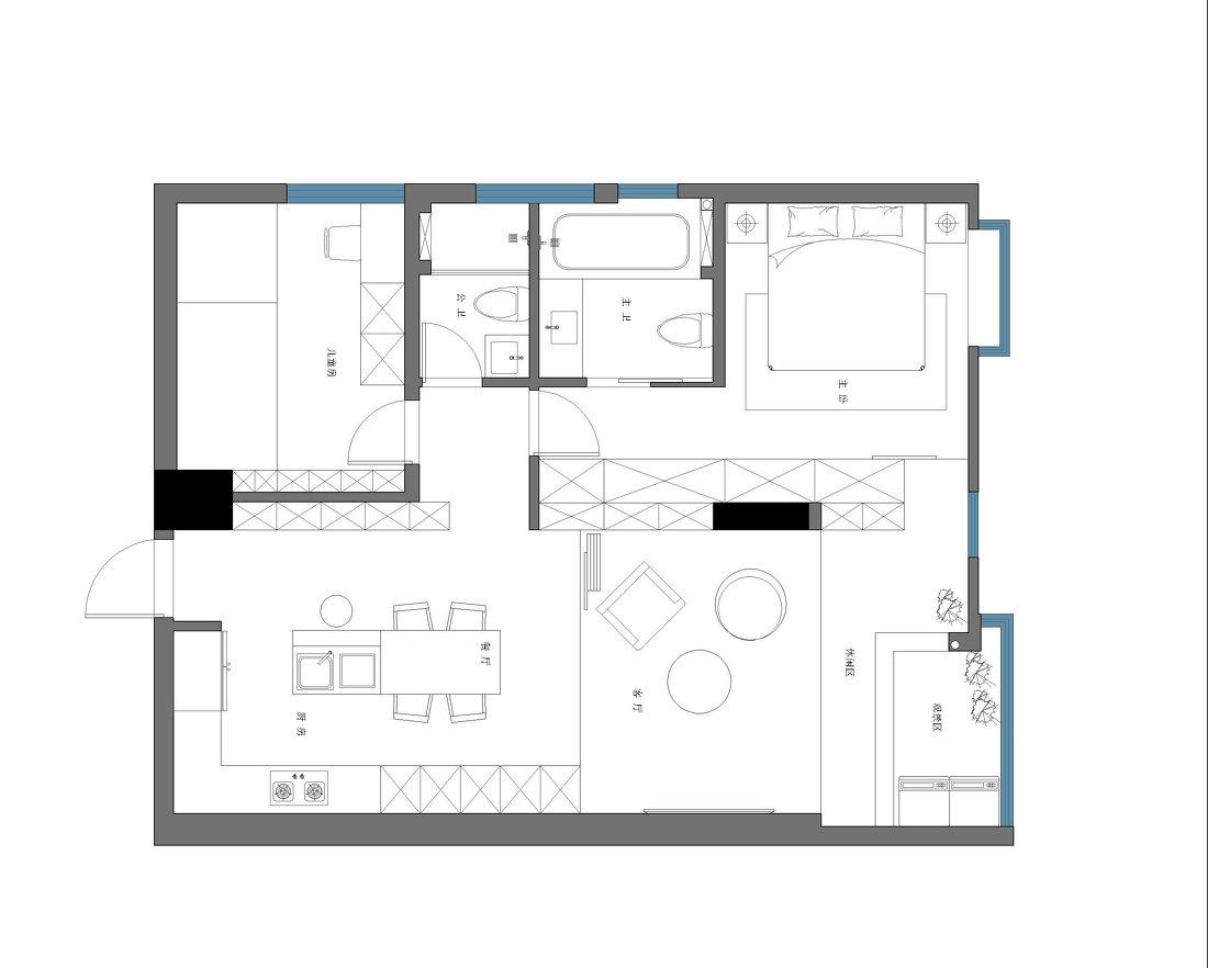 85㎡工业风新居 | 水泥艺术漆、开放式餐厨、亲子互动空间-18