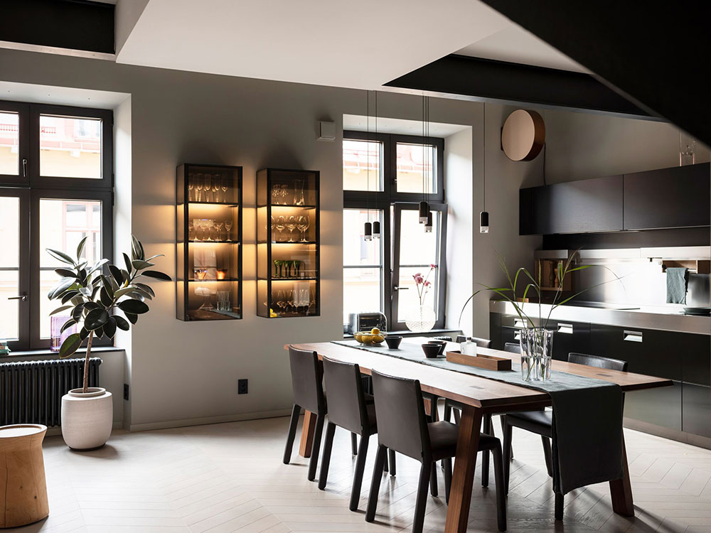 斯德哥尔摩时尚现代复式公寓设计-11