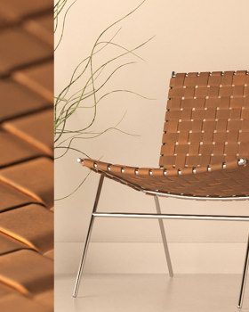 编织骆驼绒面革椅子