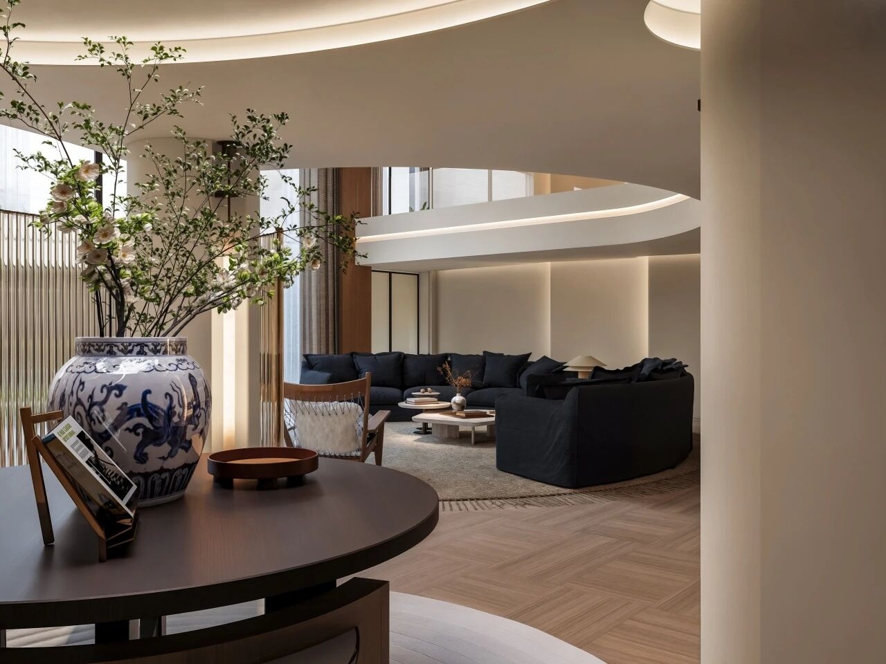 重庆紫檀庄园1300m²曲境别墅丨中国重庆丨美及空间设计-10