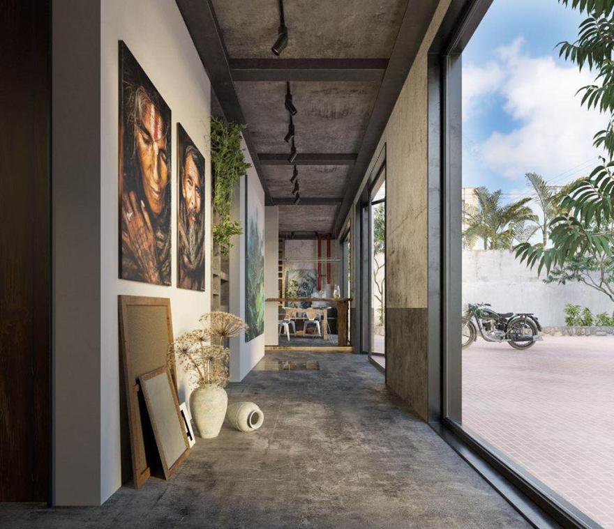 融合艺术与工业风的 119㎡现代简约之家-6