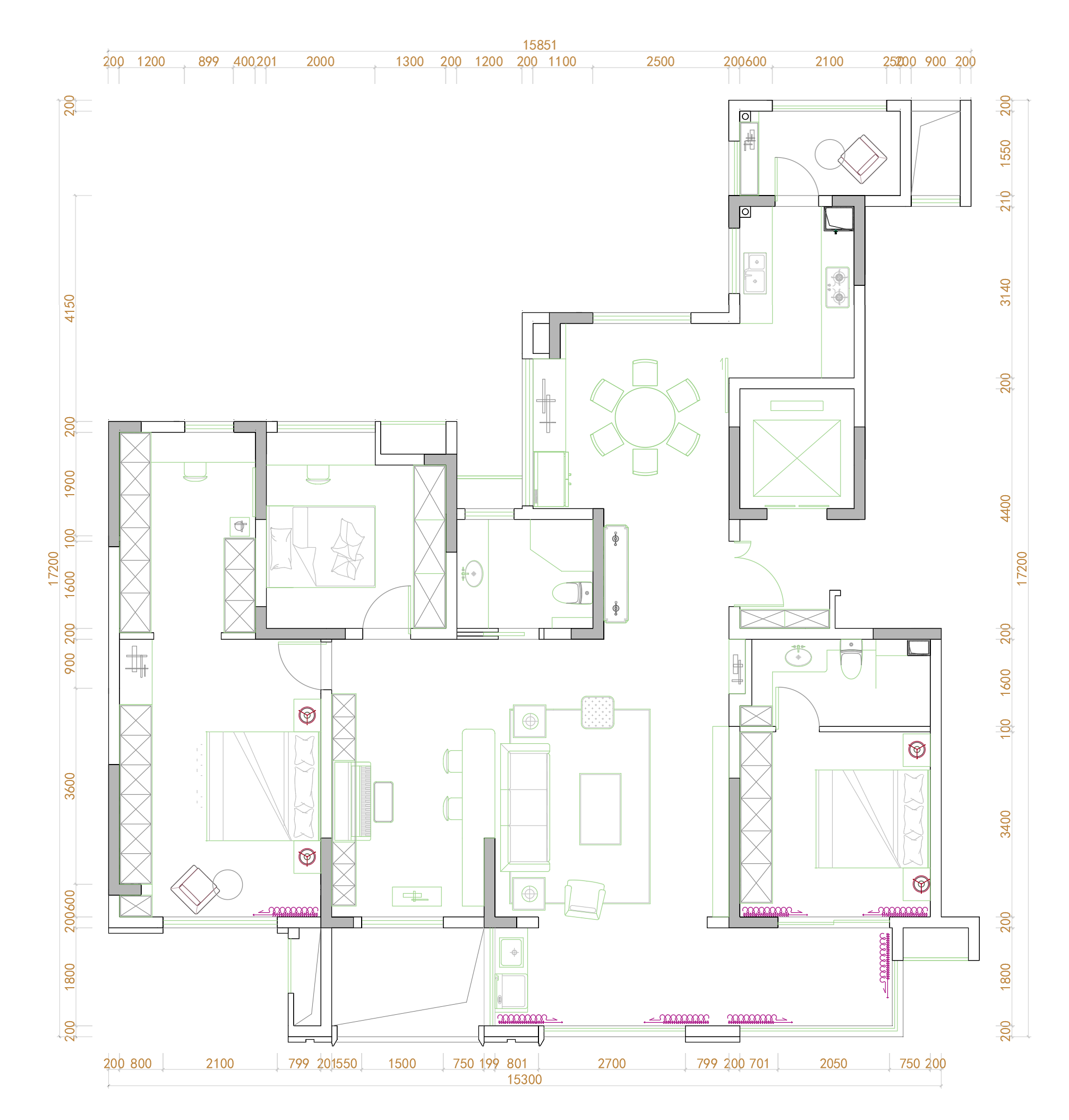法式复古家居空间设计丨中国阜阳丨青木空间研究所-22