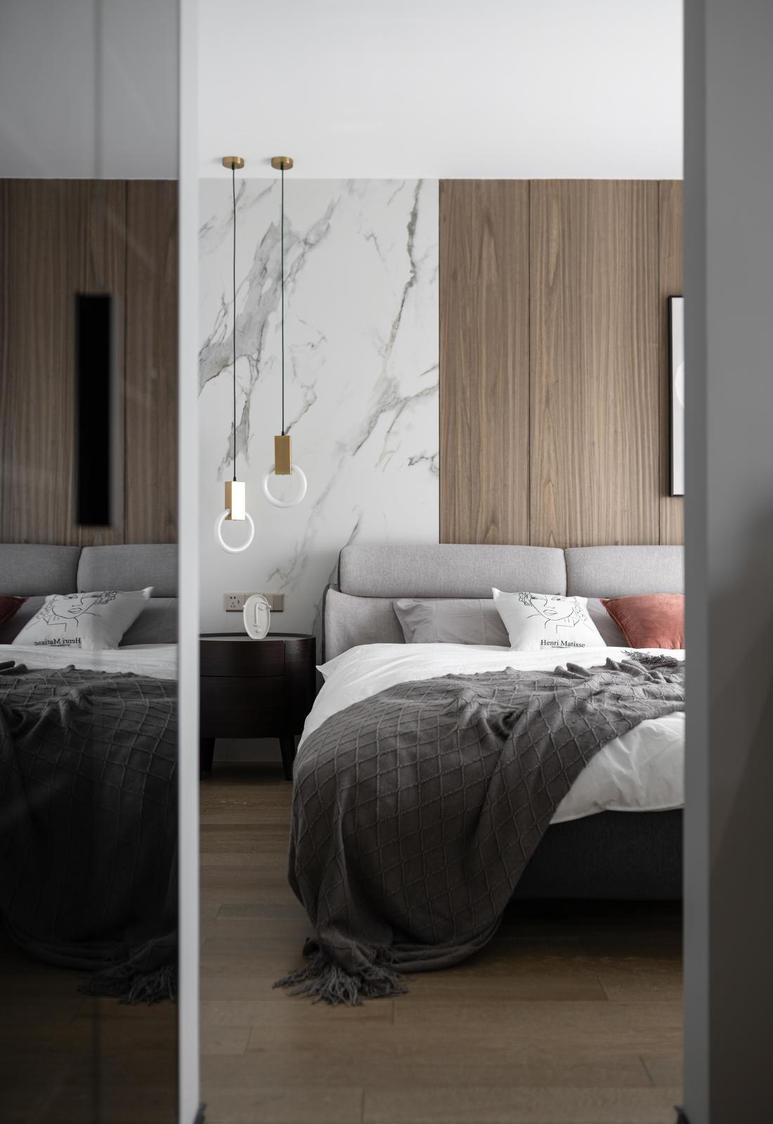 95 后高级风婚房，胡桃木与大理石的完美融合-26