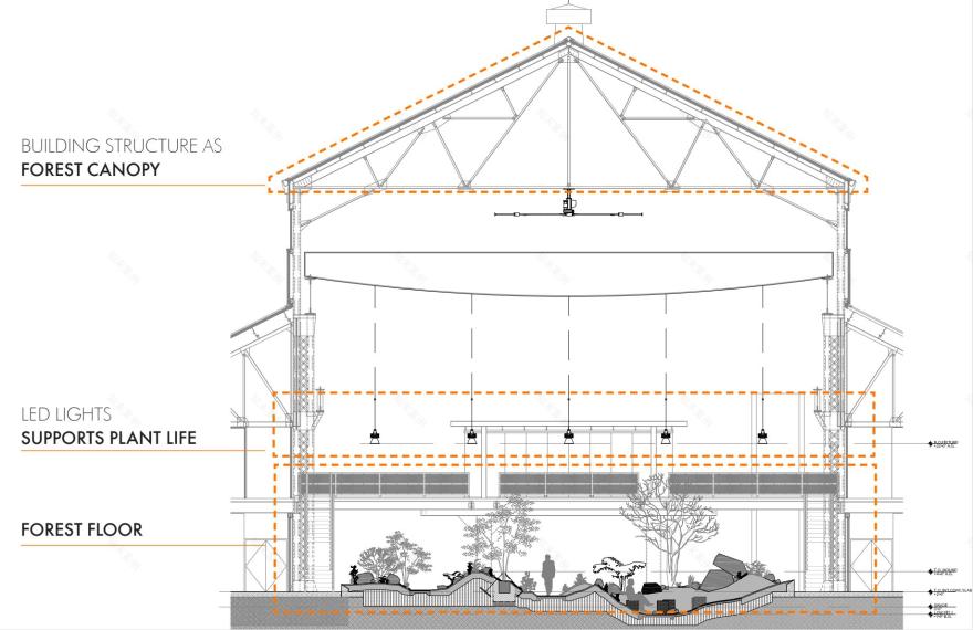 “最硬核”的办公空间改造,废弃海军造船厂中长出了一座封闭森林!-56