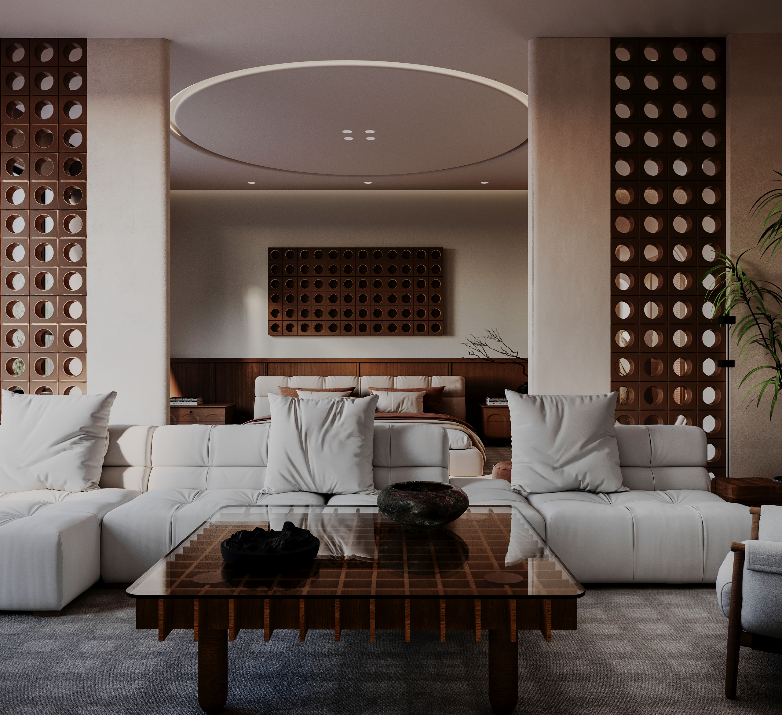 Japandi Master bedroom in Ksa-4