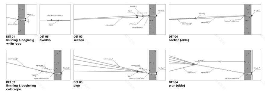 临时编织庭院·纽约 PS1 的彩色绳索云-44