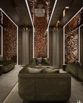 沙特阿拉伯家庭影院（注：KSA是沙特阿拉伯王国的英文缩写） 丨ISLA Architects（推测）