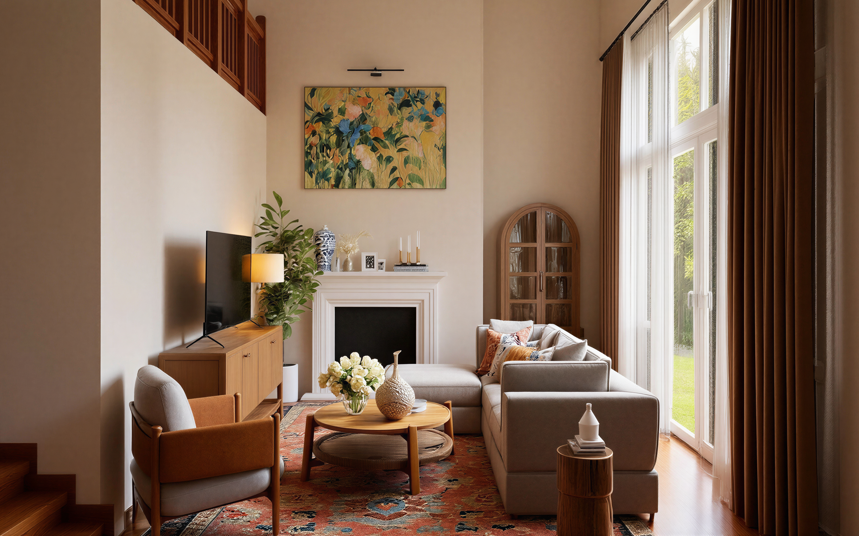 Warm Transitional | Living Room-0