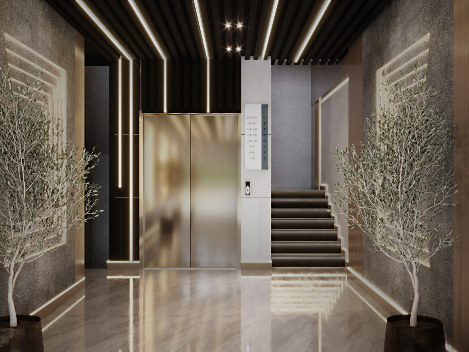 Interior design of a complex entrance-9