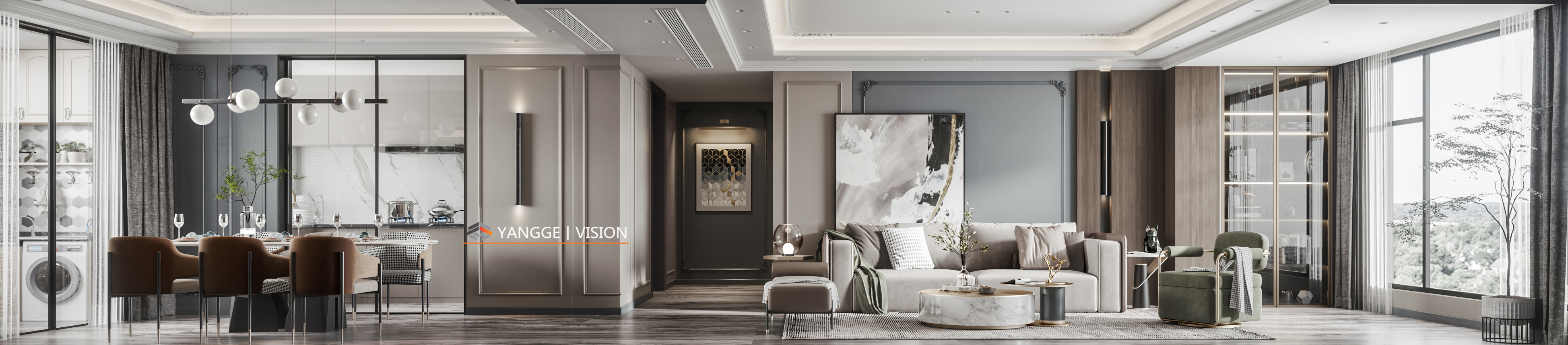 现代轻奢风客厅设计，精致生活品味-3