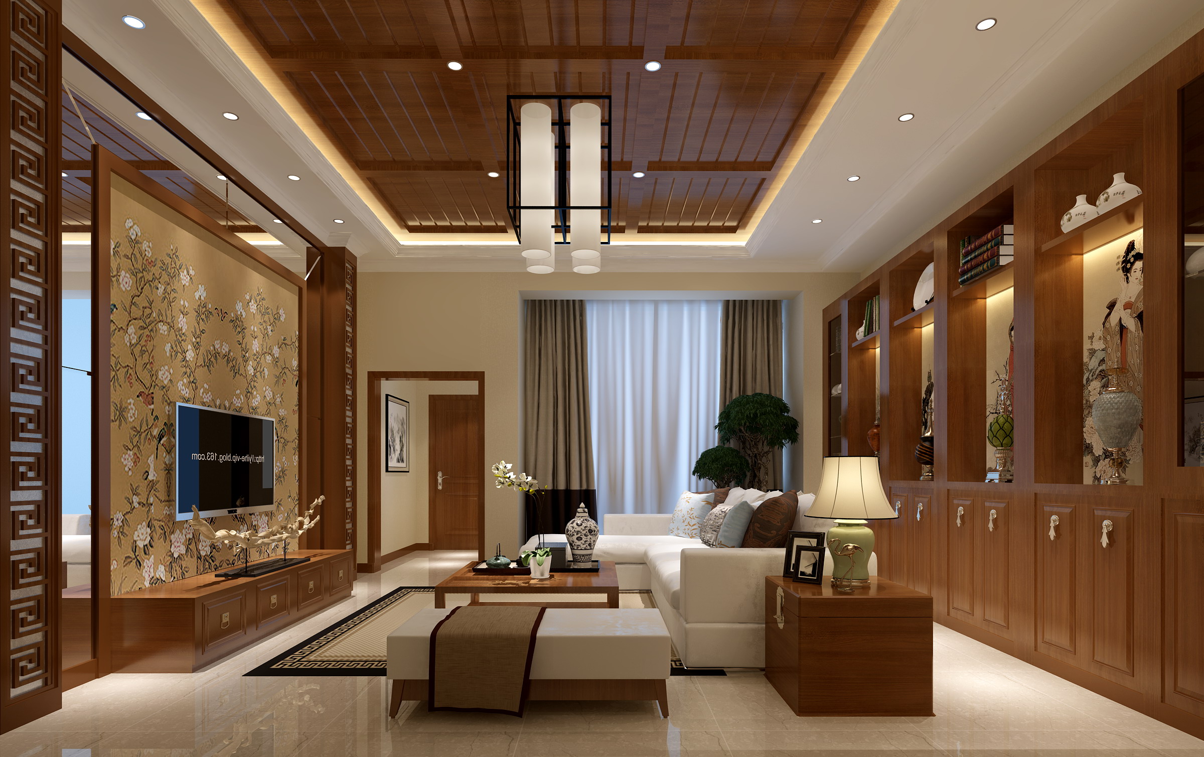 新中式 中式古典 奢华家装别墅样板房-5-15