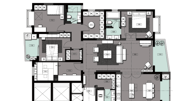 上海本墨设计丨平层丨70W打造218㎡超优雅美式乡村风大宅-15
