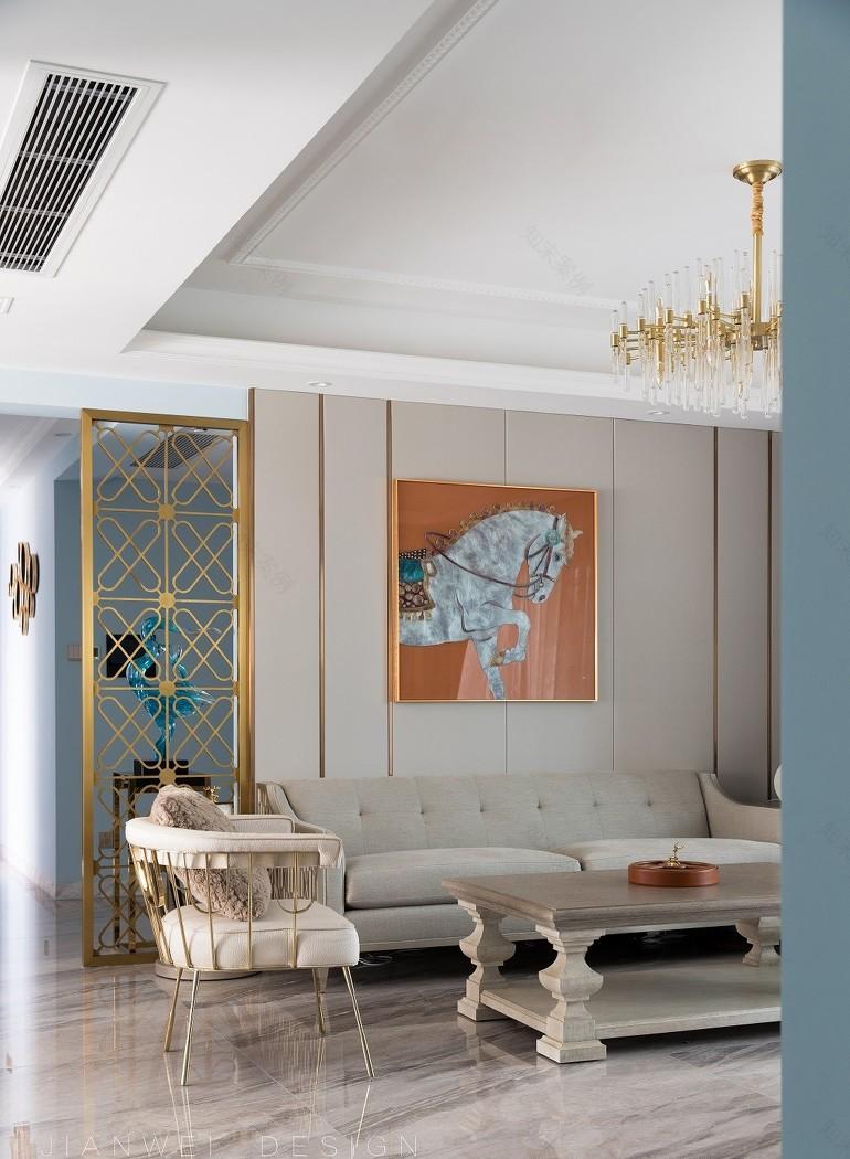现代摩登美式轻奢家居,玩转平层空间设计-8
