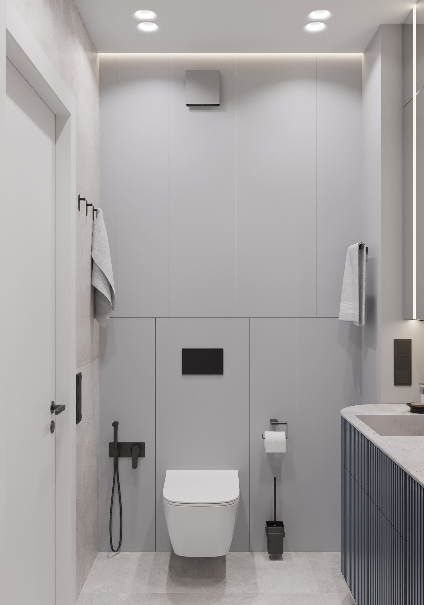 深蓝色和灰色的浴室丨@molina_design-5