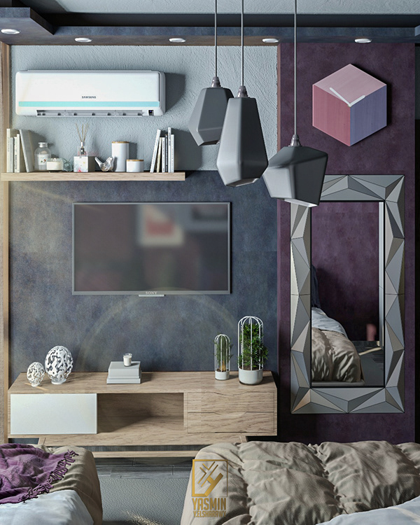 孔雀色女孩卧室设计-6