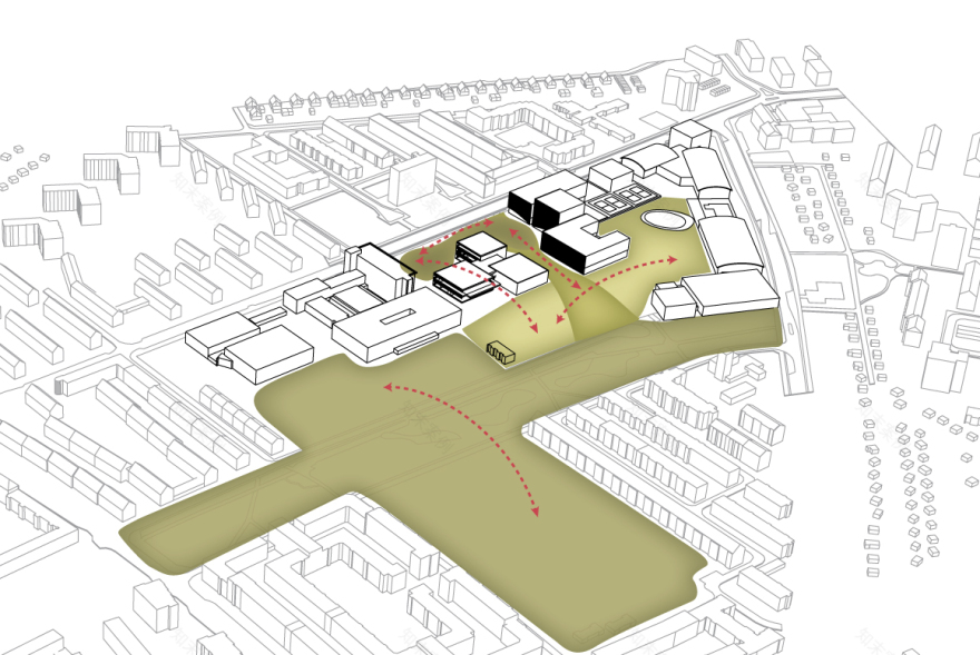 Wettbewerbsverfahren städtebauliche Studie Olympiastützpunkt/Schule Alter Teichweg in Hamburg Dulsberg : Andreas Heller Architects & Designers-29