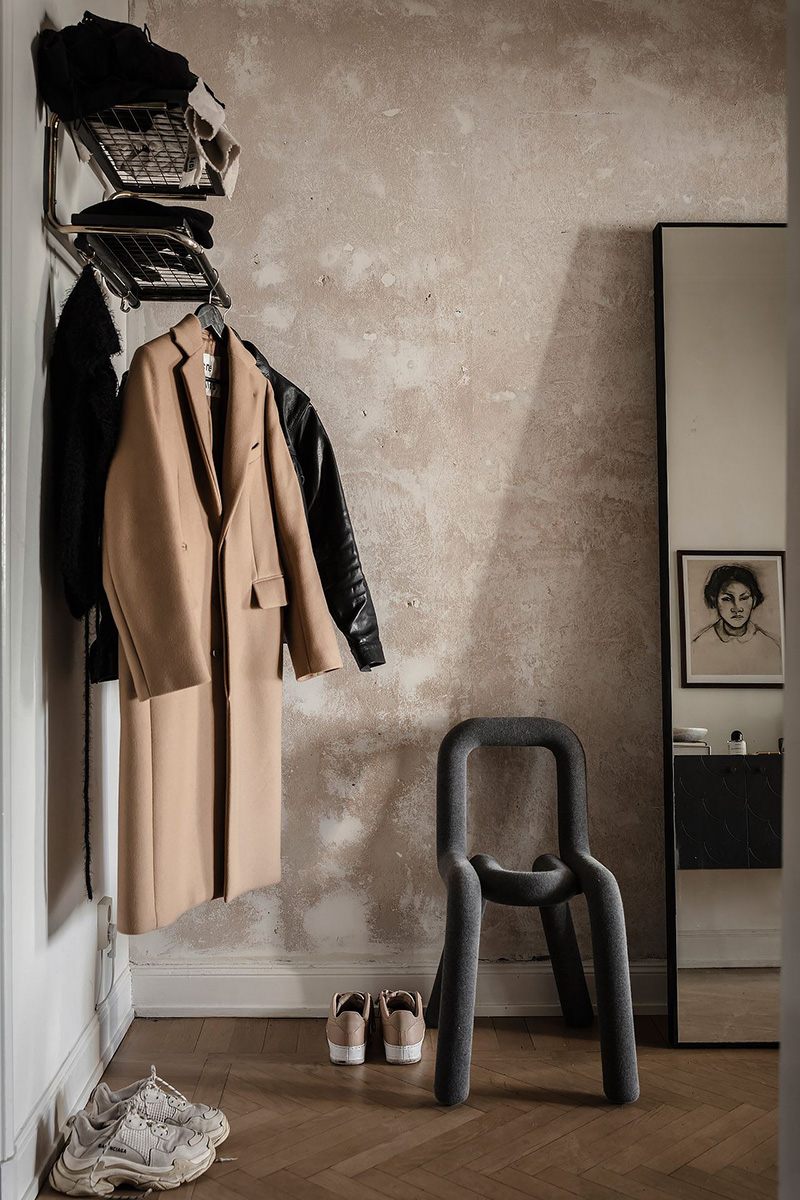 哥德堡 51 平米时尚公寓 | 灰墙砖厨、复古走廊,小空间大创意-33