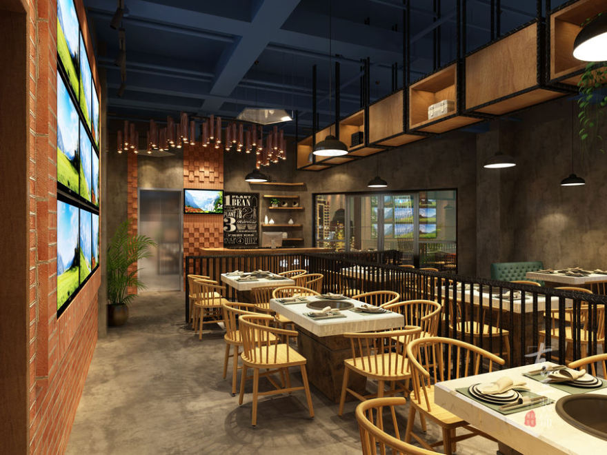 成都火锅店设计公司 嗨牛排火锅店(吉泰店)-8