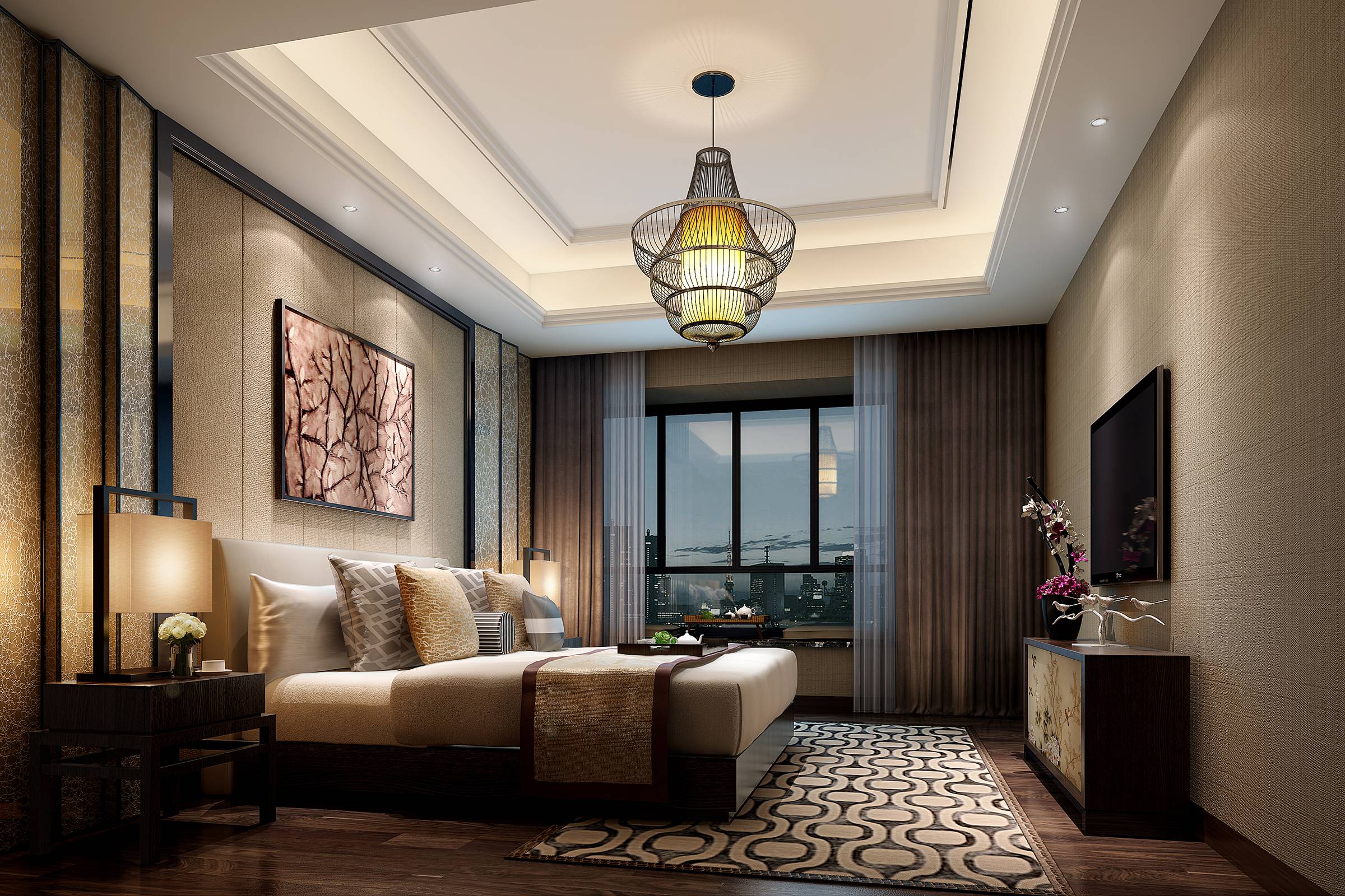 新中式 中式古典 奢华家装别墅样板房-5-20