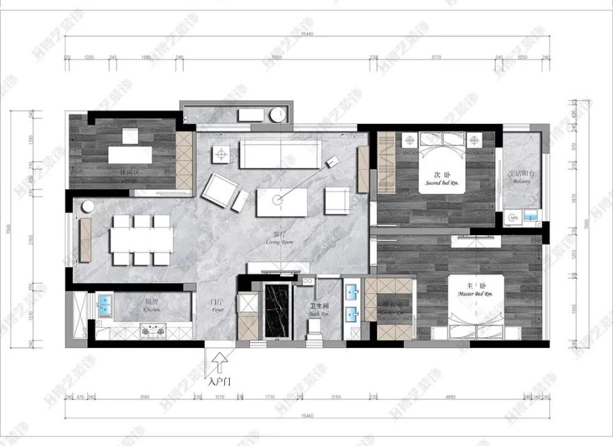嘉兴中梁壹号院 120㎡现代轻奢浪漫空间-8
