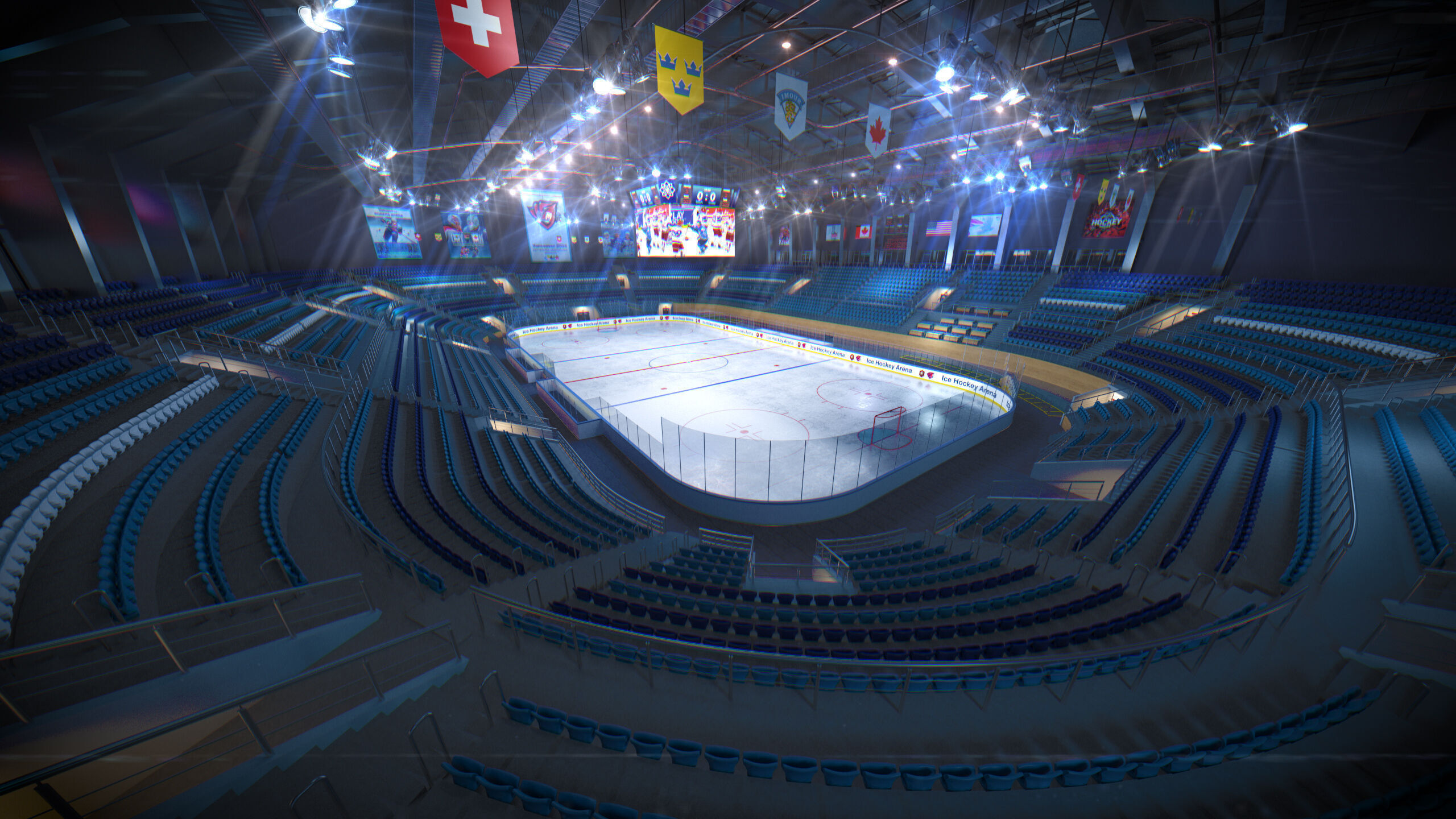 Ice Hockey Arena Stadium 3D model-1
