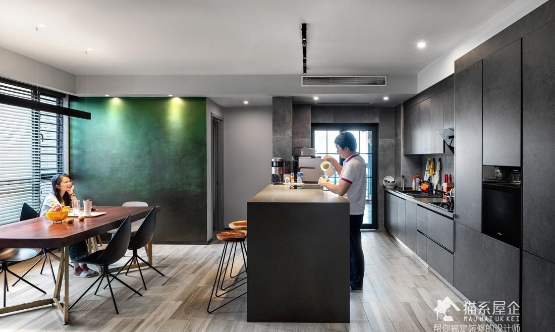 80 后海归 217㎡工业风家设计，全屋无主灯，餐厨一体，阳光房变榻榻米-19