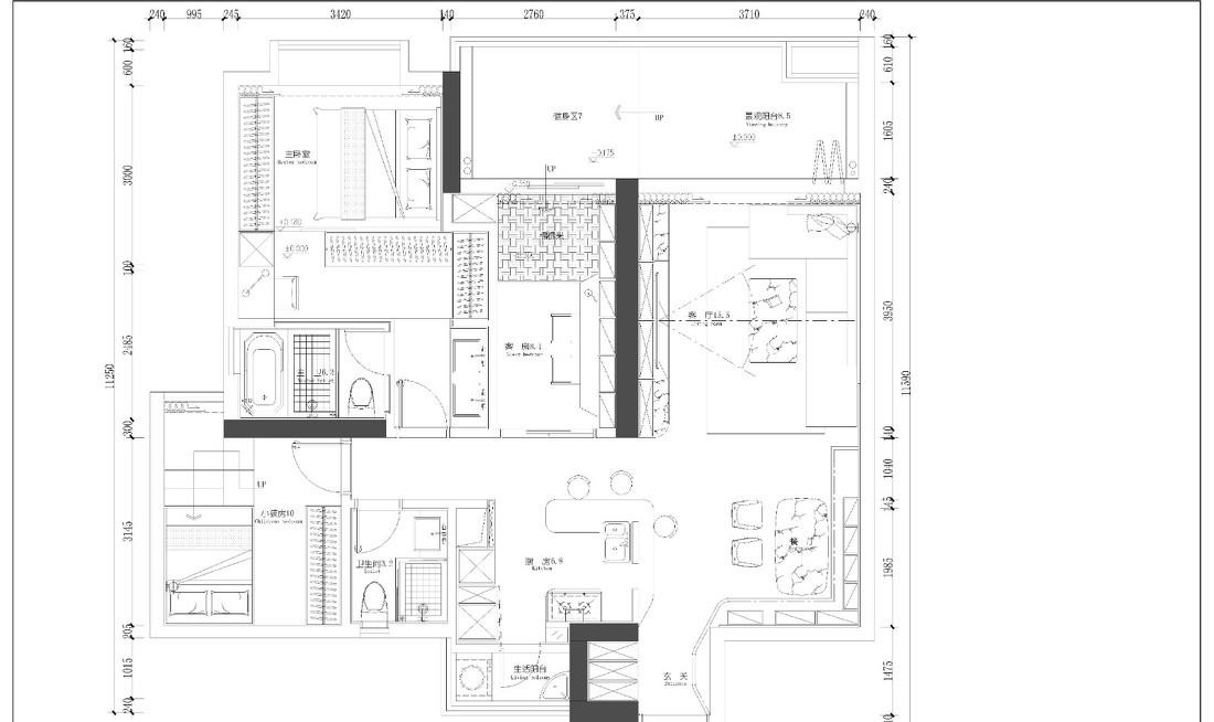 灰色调开放式家居设计,巧妙收纳空间利用-0
