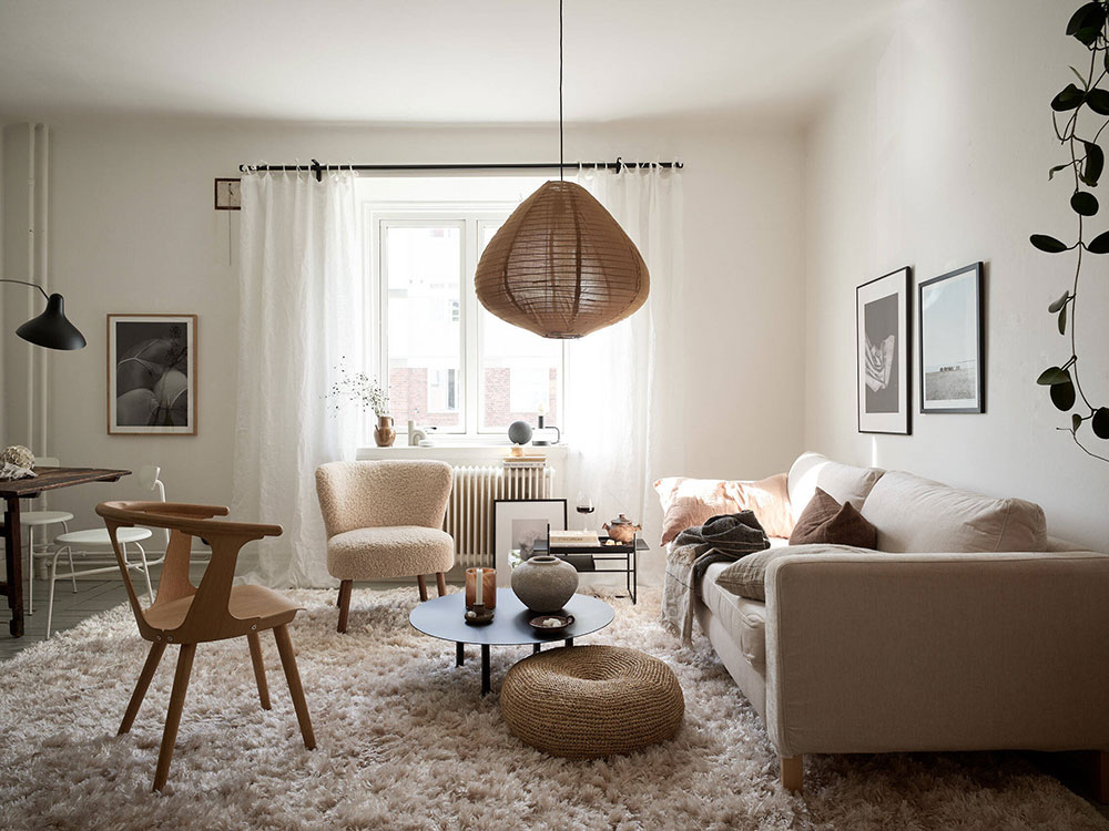 瑞典 38 平米温暖公寓，黑色与棕色调的完美融合-4