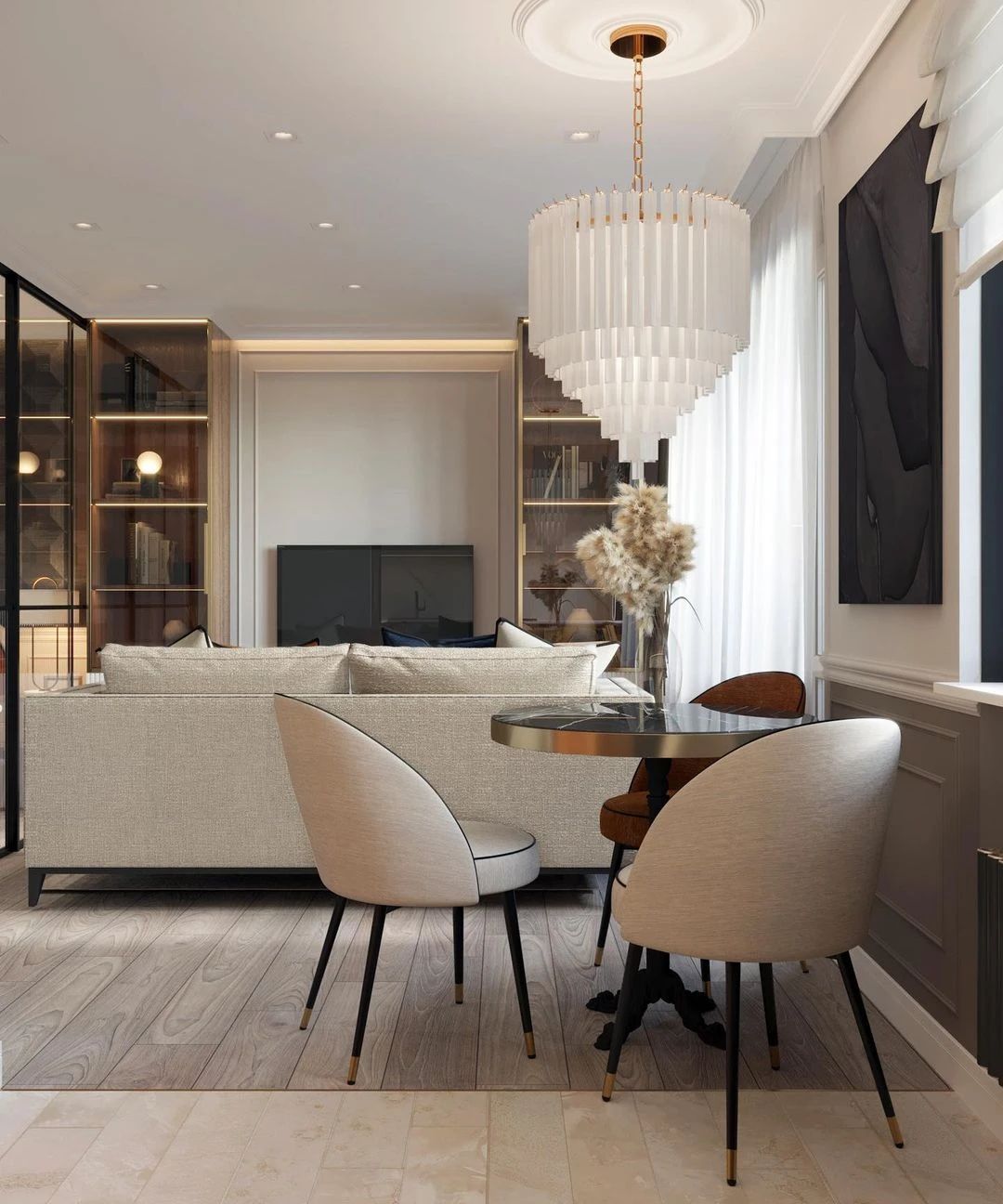 独居女孩的 34㎡公寓设计丨Alinasulina-2