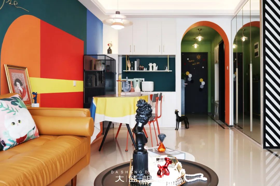 南宁 96㎡孟菲斯风格家居，色彩斑斓的甜蜜空间-43