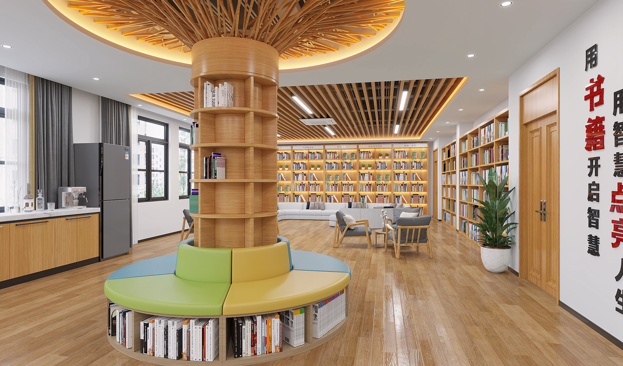学校图书馆效果图-3