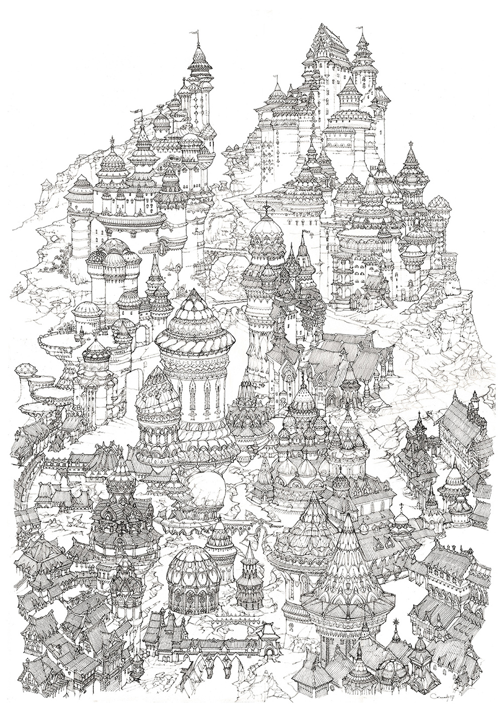 Architectural Fantasy. Line Art-5