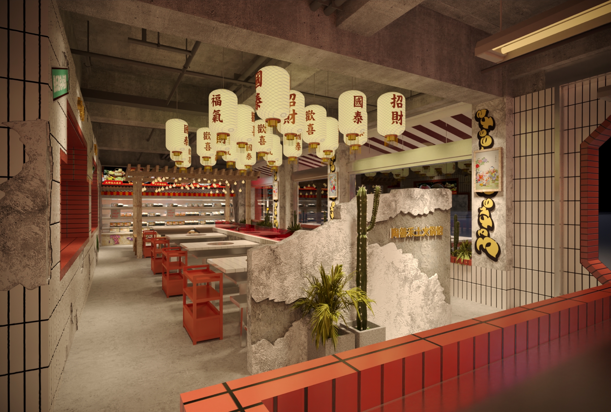 四川德阳市斤火锅店设计 |　火锅店设计公司-5