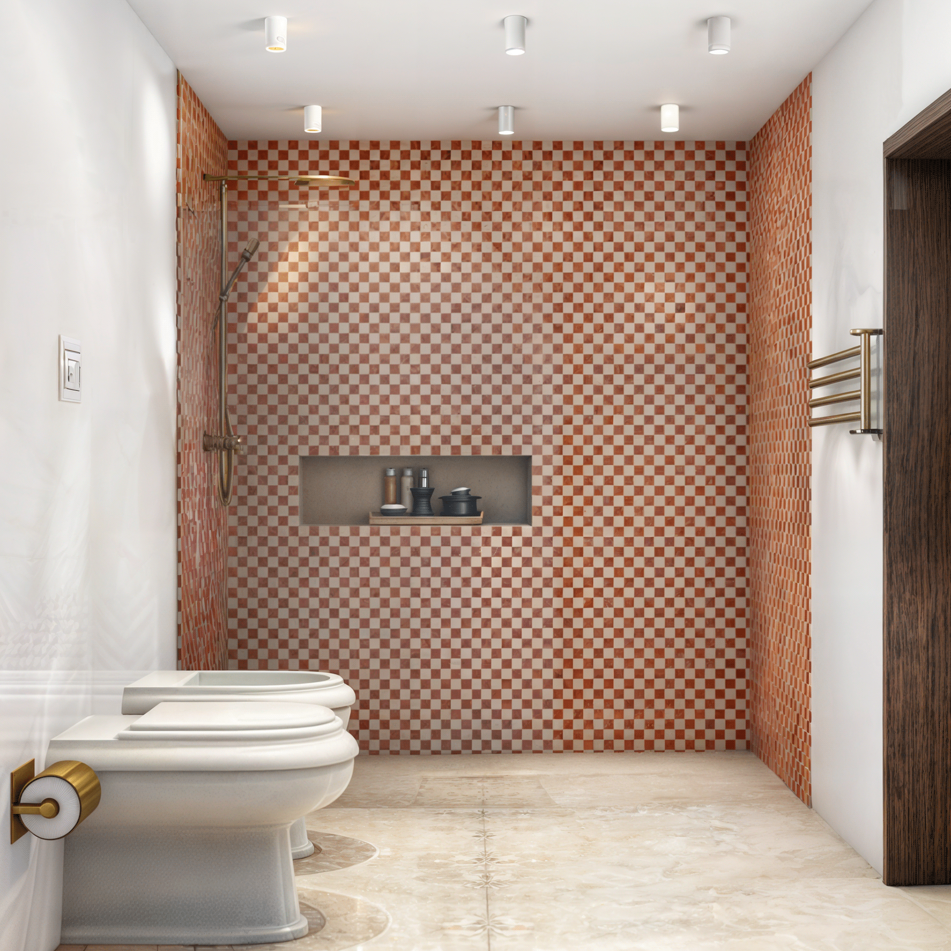 深红色浴室改造丨Aldana Crava-6