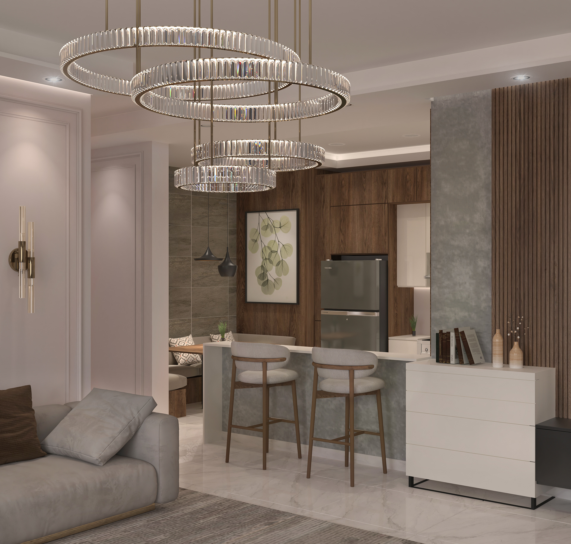 带有开放式厨房的议会厅-8