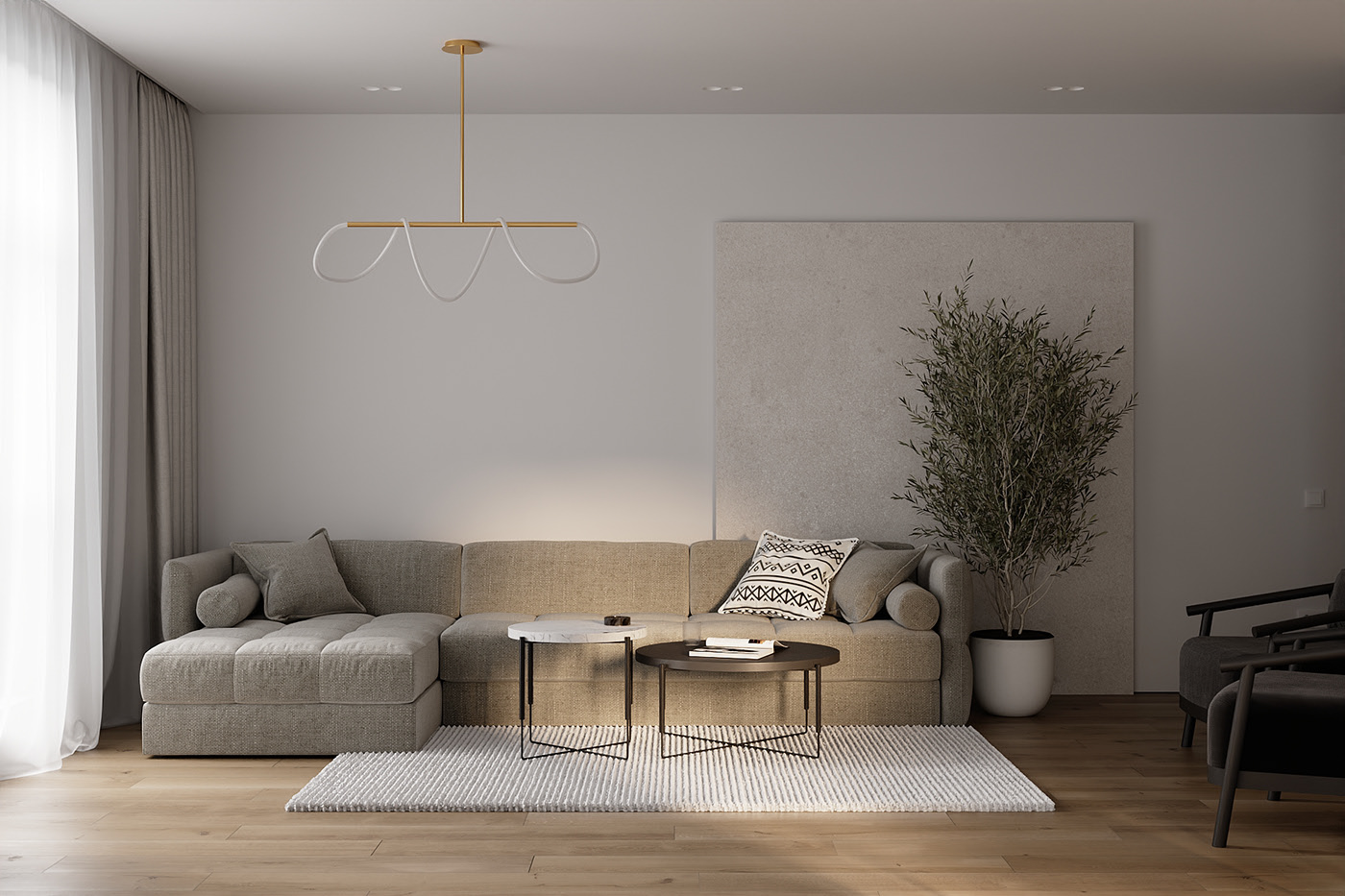 96.61㎡简约风公寓设计 回归家的质朴与纯粹            
            -6