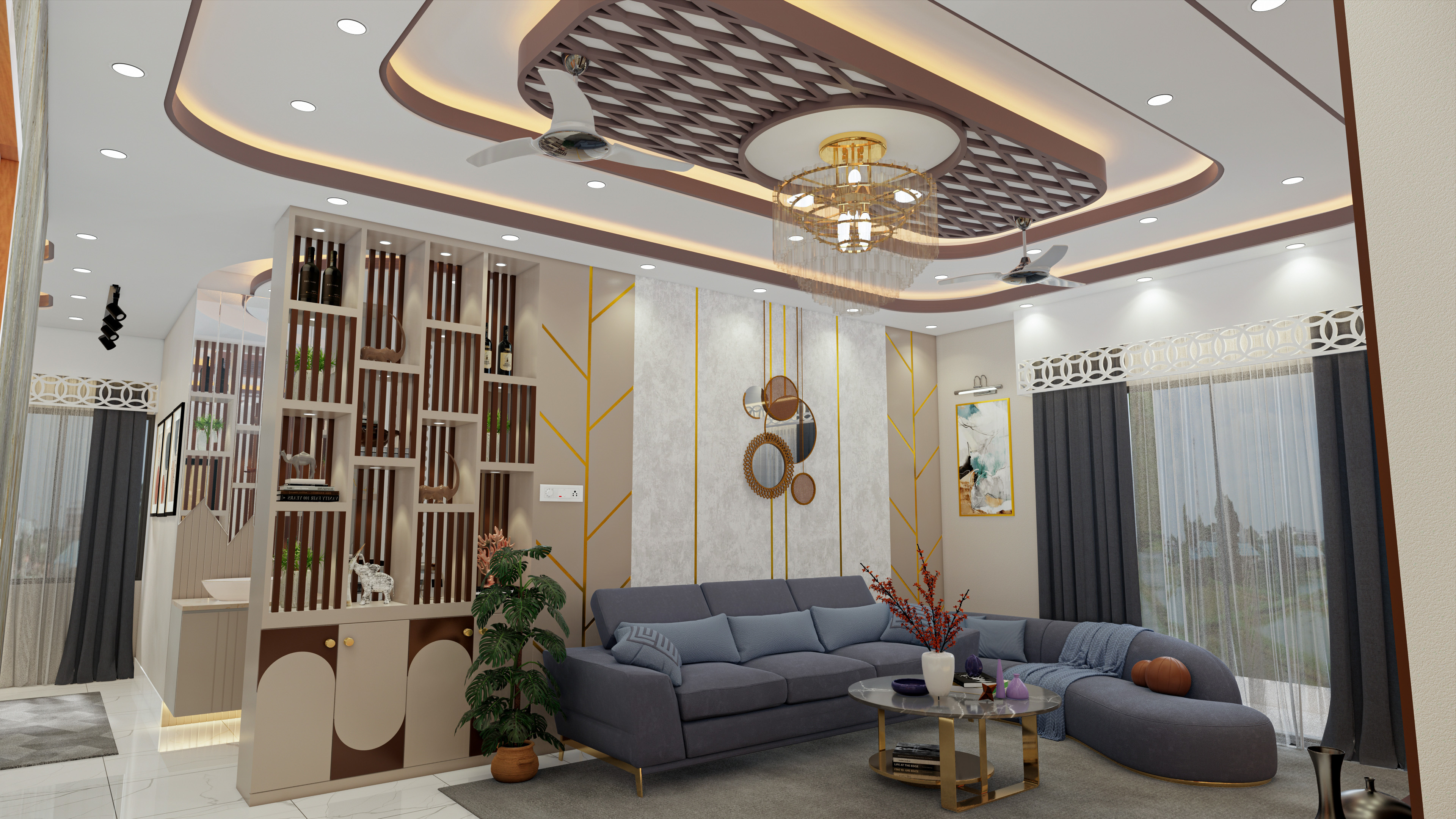 Living,Daining & kitchen室内设计项目丨Jr.Architect MD.Faruk-19